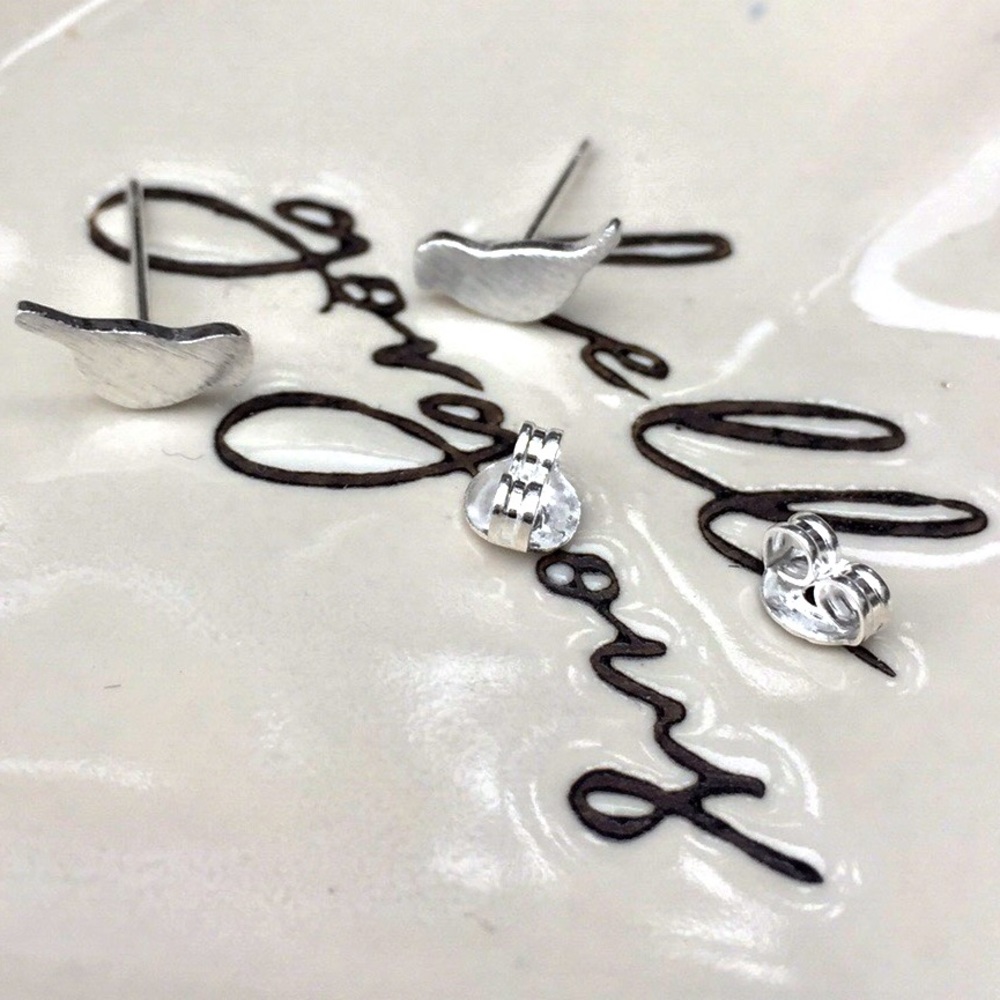 NEW ARRIVALS Sitting Bird Sterling Studs - Picture 5 of 8